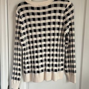 Loft Navy Gingham Sweater - Never Worn!